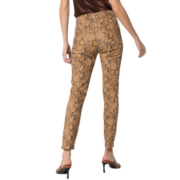 Frame NWT Le High Skinny Crop Snake Effect Jeans in Tan/Black Size 27 - Picture 3 of 16
